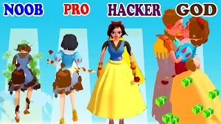 NOOB vs PRO vs HACKER vs GOD in Princess Run 3D Gameplay - Who are you?