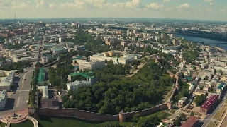 Нижний Новгород. Верхняя (нагорная) часть, аэросъемка | SkyMovie