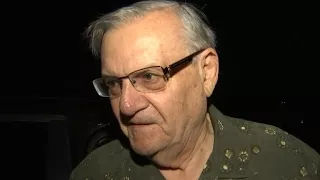 Former Maricopa County Sheriff Joe Arpaio reacts to his pardon