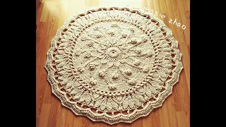 crochet home rug #103/crochet mandala/szydełkowa mandala/ماندالای قلاب بافی/horgolt mandala/钩针地垫