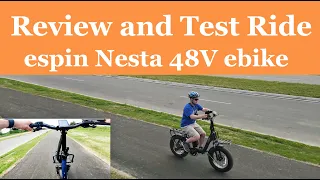 ✅espin Nesta 48v eBike Review, Ride and Test - Folding, Step-thru & Fat Tire