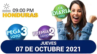 Sorteo 09 PM Loto Honduras, La Diaria, Pega 3, Premia 2, JUEVES 07 de octubre 2021 |✅🥇🔥💰