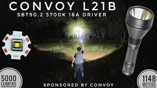 Convoy L21B SBT90.2 5000 lm & Beamshots Comparison with Wurkkos TS30S Pro & Wurkkos TD01