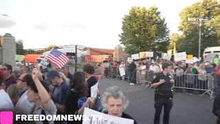Thousand Protest Migrant TENT CITY Scuffle with Counter Protesters - QUEENS NYC