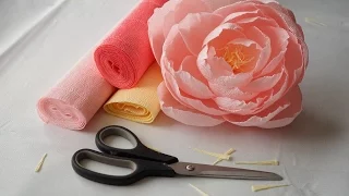 Crepe paper peony tutorial - DIY paper craft ideas - paper flower bouquet