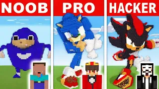 NOOB vs PRO: SONIC THE HEDGEHOG Bau Challenge in Minecraft