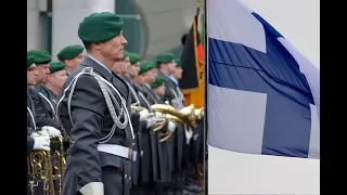 Military honours for Finland's Prime Minister Sanna Marin