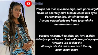 (English Translation) Maria Becerra x TINI x Lola Indigo - High Remix (Letra/Lyric Video)