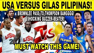 GILAS PILIPINAS vs USA! Brownlee pass to Thompson Banggggg! Shocking Buzzer! Simulation