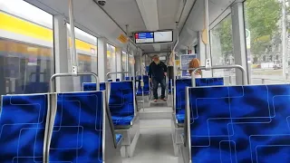 Straßenbahn mitfahrt Leipzig Linie 16 vom Roßplatz zum Hauptbahnhof