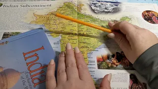 ASMR ~ India History & Geography ~ Soft Spoken Page Turning Map Pointing ~ Relaxating Tingly Sleepy