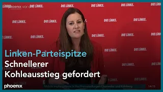 Janine Wissler (Die Linke) nach den Beratungen des Bundesvorstands.