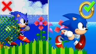 Sonic 2 HD ~ Emerald Hill Zone Act 1 ~ Side by Side Comparison