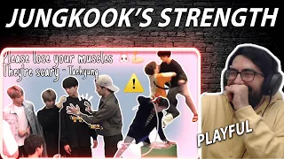 Musclekook! - BTS being scared of Jungkook’s powers | Reaction