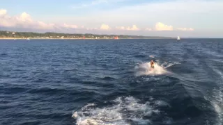 Waterskiing behind a 42ft 1969 Chris Craft Commander