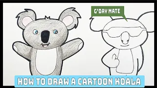 How to Draw a Cartoon Koala with SUNGLASSES video