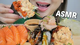 ASMR SUSHI *Spicy Salmon, Unagi & Negitoro CONE with Salmon Sashimi and Avocado sunomono NO Talking