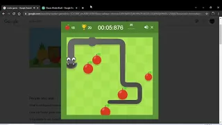 Google Snake Game Classic Mode Small 5 Apples Fast 7.929