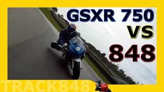 Suzuki GSXR 750 vs Ducati 848 at Mid Ohio Sports Car Course