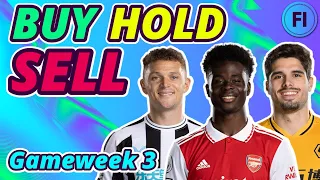 FPL TRANSFER TIPS BUY, HOLD & SELL GAMEWEEK 3 | Fantasy Premier League Tips 2022/23