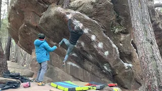 Albarracin Bouldering - Techos - A Ciegas 7A+/V7