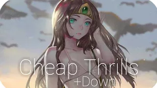 ★ Nightcore →「Cheap Thrills + Down」Cover || Lyrics