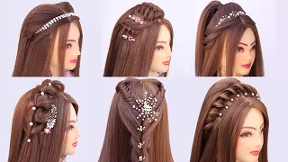 6 Eid special hairstyles l easy open hair style girl l front variation l wedding hairstyles kashee's