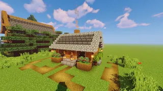 Construction of horse-style wooden house  in Minecraft