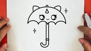 HOW TO DRAW A CUTE UMBRELLA , STEP BY STEP,  Jack Drawkings