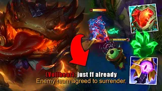 OBLITERATE THE ENEMY TOP LANE EARLY WITH AP TAHM KENCH (they will FF everytime)