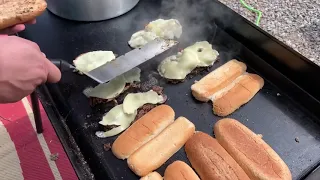 Philly Cheese Steaks on the Camp Chef camping griddle