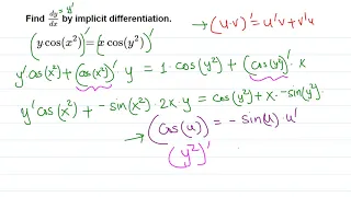 Calculus I: Implicit Differentiation (trig function)