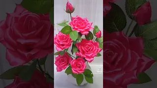 Handmade diy ribbon rose flowers#handmade #diy #gift #diyflowers #diycrafts #flowercraft #flower