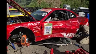 2度の連続クラッシュ ‼︎ 衝撃の車載映像 ‼︎ 【2018 D1lights D1ライツ 間瀬サーキット】