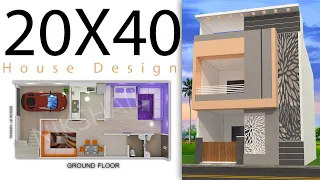 20X40 House Front elevation 800sqft house design by nikshail