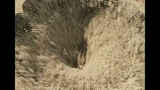 sandworm sand particle test in blender