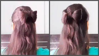 Half-up Hair Bow Cute Hair Tutorial|Cute Hair Bow Hairstyle|heatless hairstyle||TipsToTop By Shalini