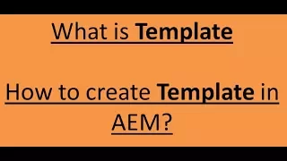 13. Create a template in AEM