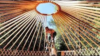 How To Build a YURT | Roof & Center Ring - Most Dangerous Part!