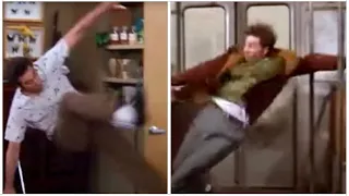 Every time Kramer falls in Seinfeld, in order.