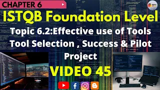 ISTQB Foundation Level|CH#6:Tool Support for Testing | Topic 6.2:Effevtive use of Tools |Video 45|