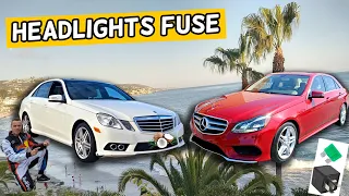 MERCEDES W212 E CLASS HEADLIGHTS FUSE LOCATION E350 E400 E250 E200 E220 E250 CDI BLUETEC