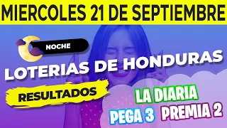 Sorteo 9PM Loto Honduras La Diaria Pega 3 Premia 2, Miércoles 21 de Septiembre del 2022 | Ganador 😱🤑