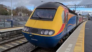 DAS Electric test train stopping briefly at Kettering Station.