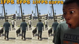 GTA 5 FPS COMPARISON 1 FPS VS 10 FPS VS 30 FPS VS 60 FPS VS 100 FPS REACTION