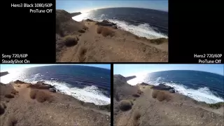 GoPro Hero 3 Black vs GoPro Hero 2 vs Sony Action Cam - Long Comparison on a Sunny Day