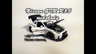 Nissan GTR R35 widebody 1/32 [JiaYe] unboxing