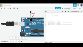 2. CIRCUIT LED BLINKING- Arduino Tinkercad HIndi