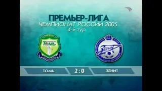 Томь 2-0 Зенит. Чемпионат России 2005