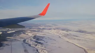 Взлёт из аэропорта Красноярск на B-737